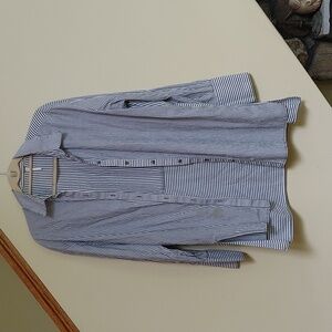 Free people long oversized striped button down long sleeve